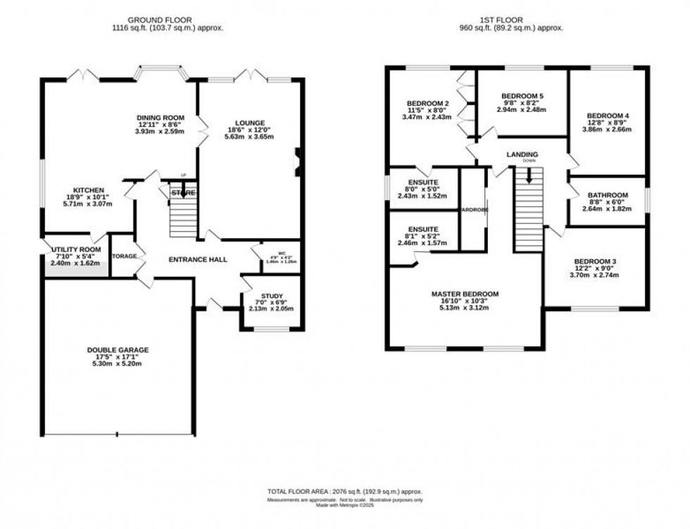 Floorplan for Sandpiper Close, Tytherington