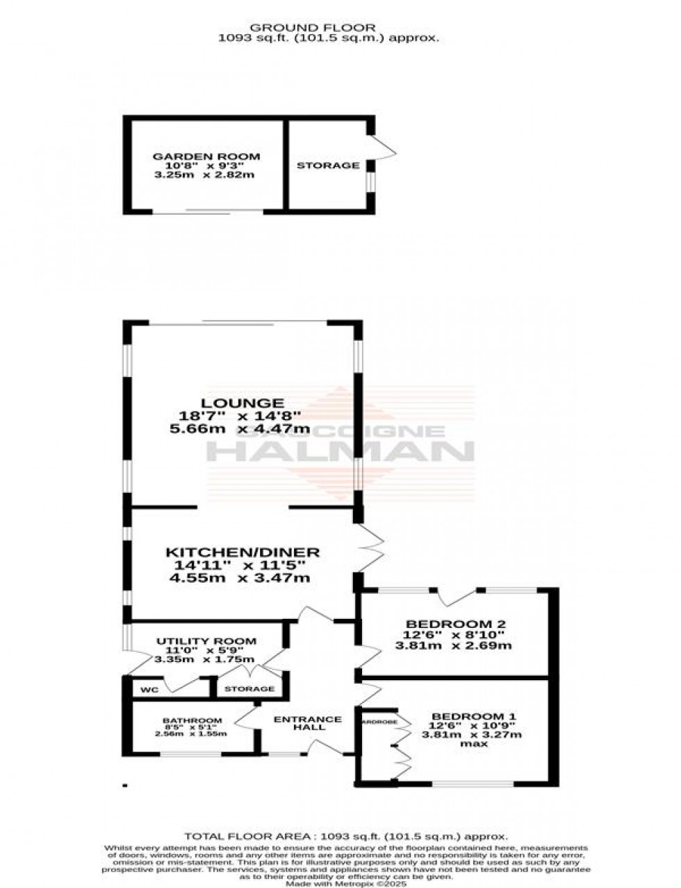 Floorplan for Barwell Road, Sale