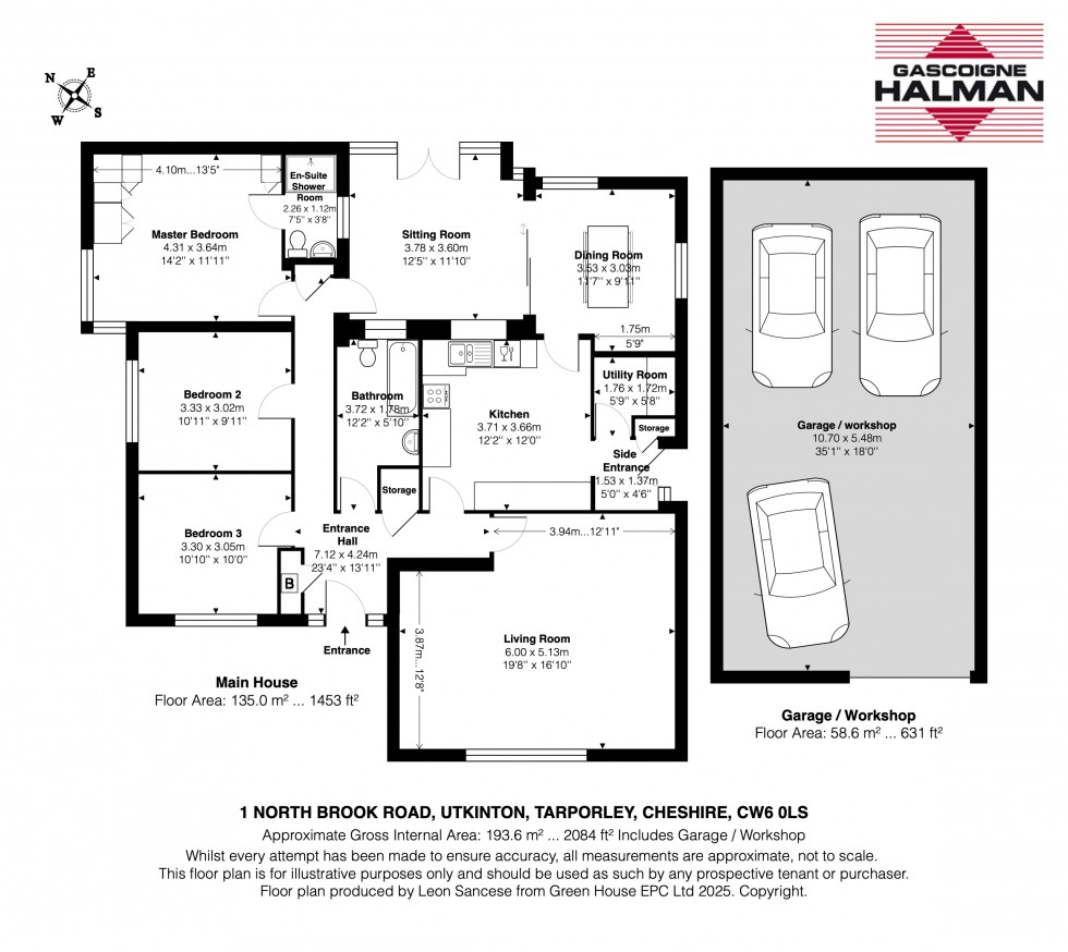 Floorplan for North Brook Road, Utkinton, Tarporley