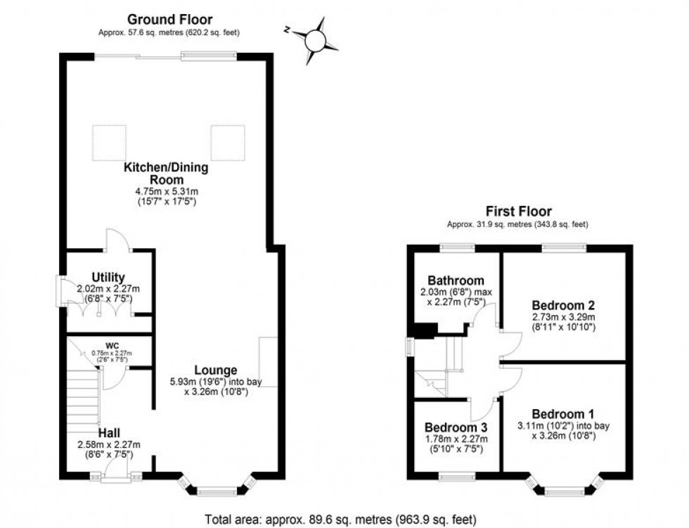 Floorplan for Doric Avenue, Frodsham