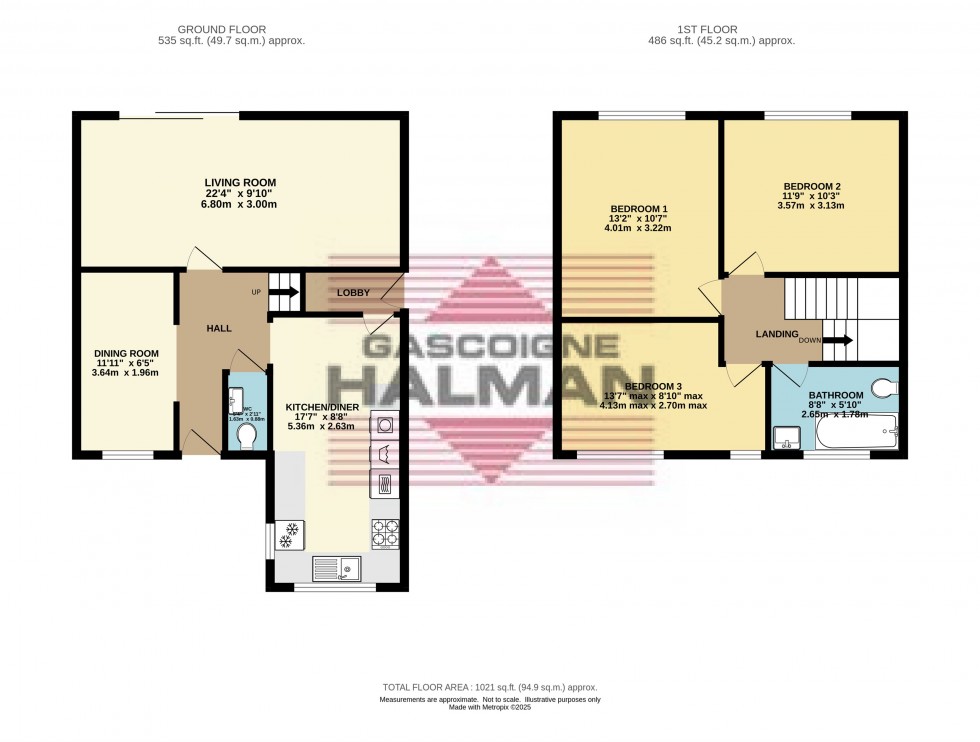 Floorplan for Pennine Road, Glossop