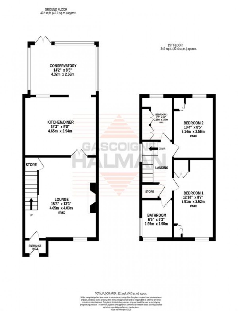 Floorplan for Sedburgh Close, Sale