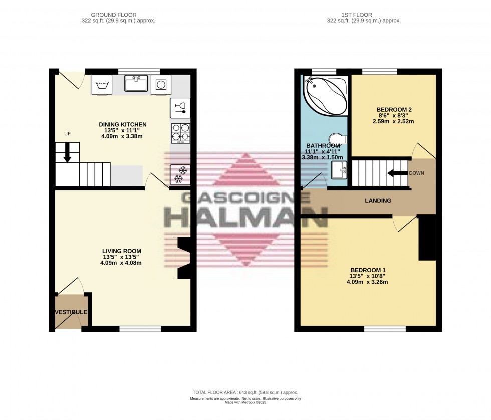 Floorplan for Post Street, Padfield, Glossop