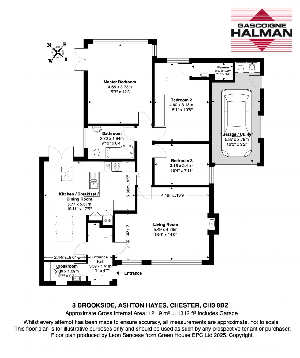 Floorplan for Brookside, Ashton Hayes