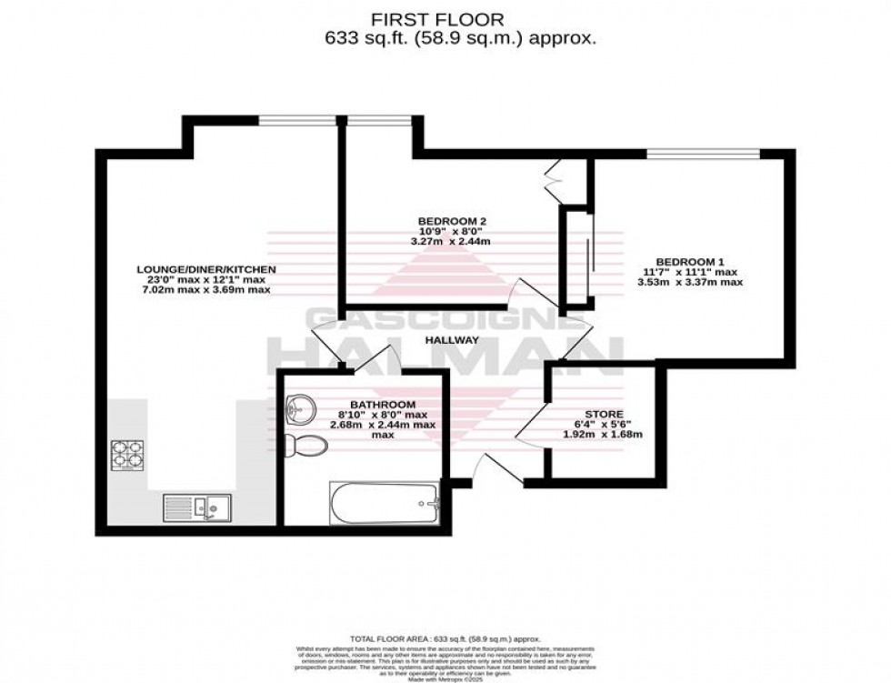 Floorplan for Crown House, Freshpool Way, Sharston