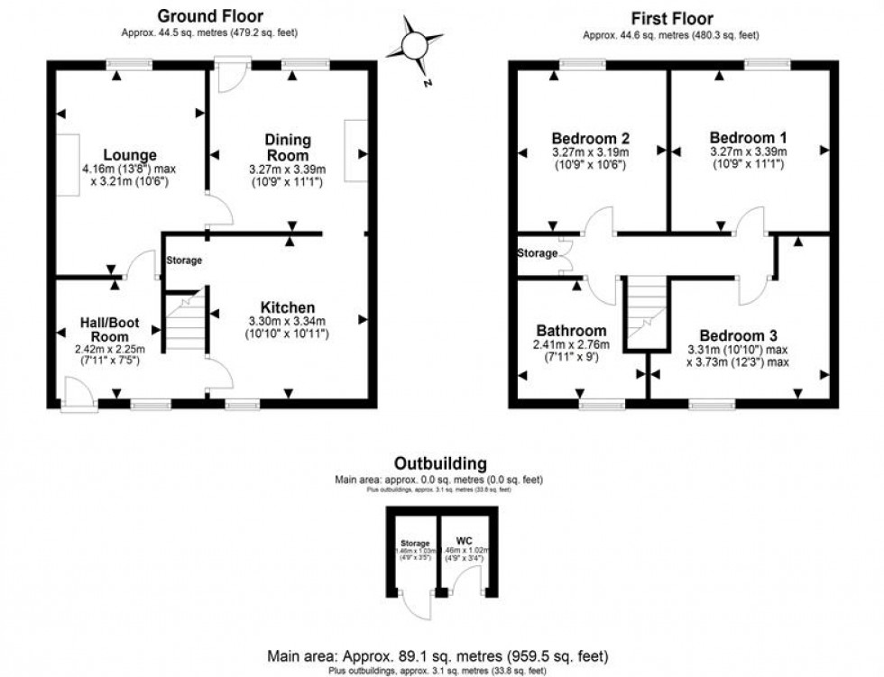 Floorplan for Park Cottages, Kinseys Lane, Ince, Chester