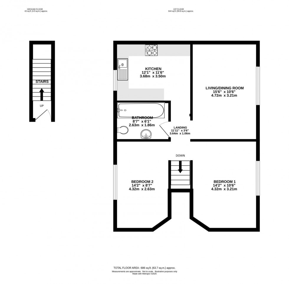 Floorplan for Holmdale Avenue, Burnage