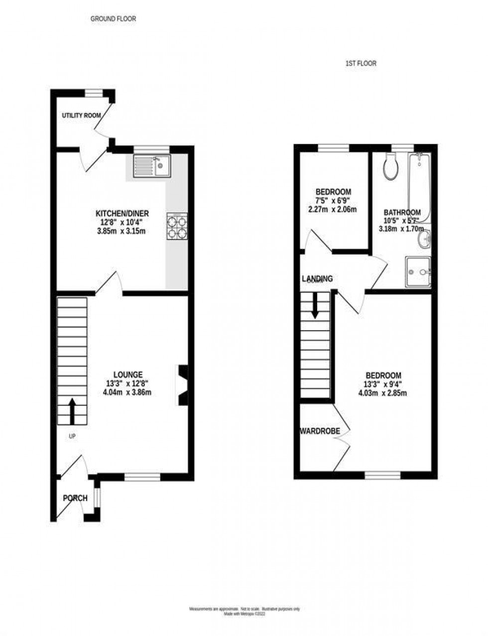 Floorplan for 228 Buxton Road, Furness Vale, High Peak